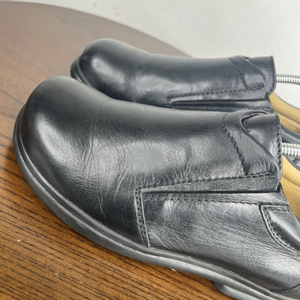 Birkenstock Footprints Shoes Women's 38 / 7-7.5 Black Leather Comfort Loafer - Picture 13 of 16